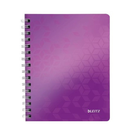 Notesbog WOW PP A5 linieret 80ark m-hul lilla
