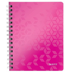 Notesbog WOW PP A5 linieret 80ark m-hul pink