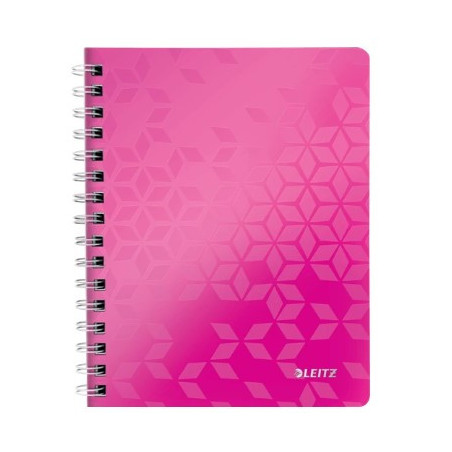 Notesbog WOW PP A5 linieret 80ark m-hul pink