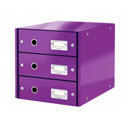 Skuffekabinet Click&Store 3 skuffer WOW lilla