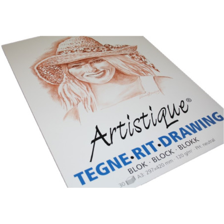 Tegneblok A3 120g 30ark Artistique PK2203 (Udsalg få stk)