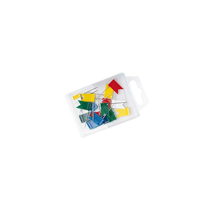 Kortnåle med flag. 20 stk. assorteret WEDO 56299 Kortnåle med flag. 20 stk. assorteret WEDO 56299