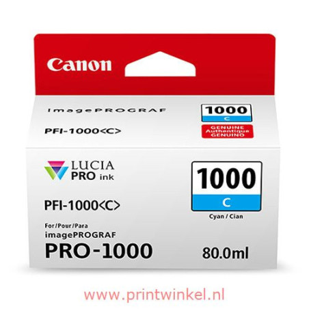 Blækpatron PFI-1000C cyan blæk 0547C001 Original Canon