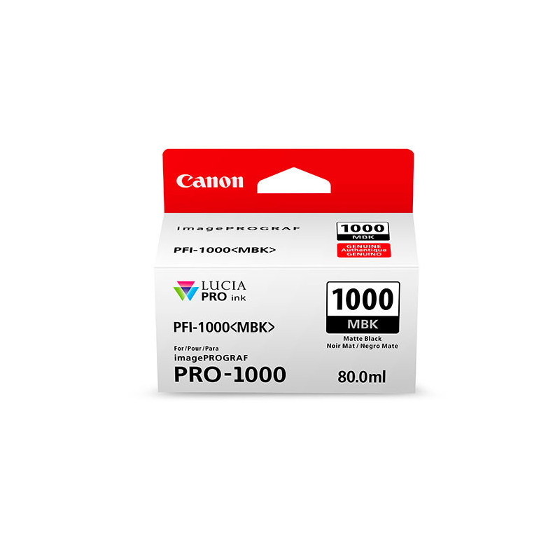 Blækpatron PFI-1000MBK mat sort blæk 0545C001 Original Canon