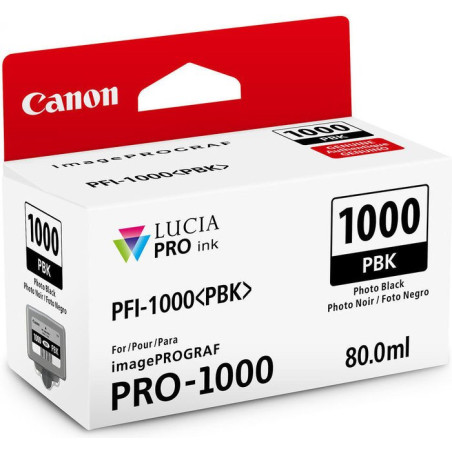 Blækpatron PFI-1000PBK photo sort blæk 0546C001 Original Canon