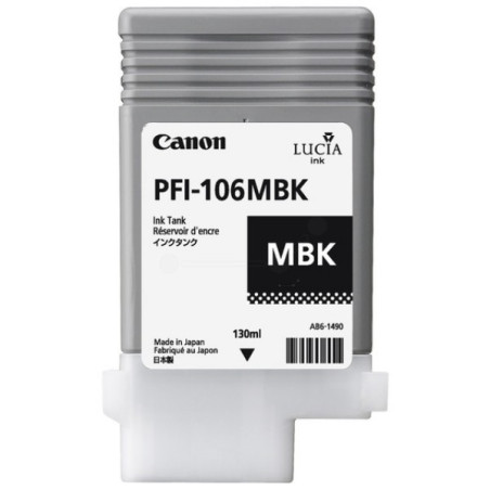 Blækpatron PFI-106MBK mat sort blæk 6620B001AA Original Canon