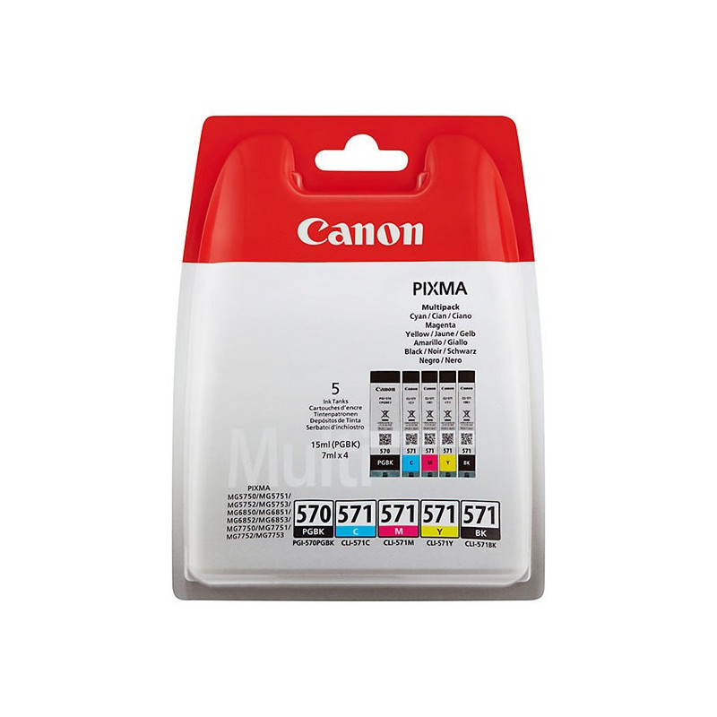 Blækpatron PGI-570-CLI-571 PGBK-C-M-Y-BK 0372C004 Original Canon