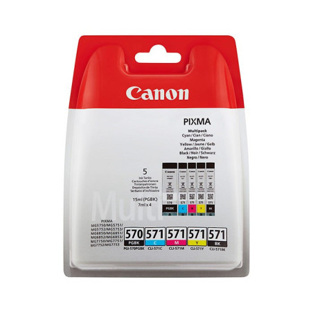 Blækpatron PGI-570-CLI-571 PGBK-C-M-Y-BK 0372C004 Original Canon
