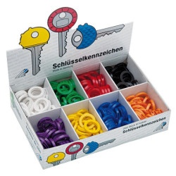 Plastring til nøgle - ass. farver - 200  varenr. 2628008