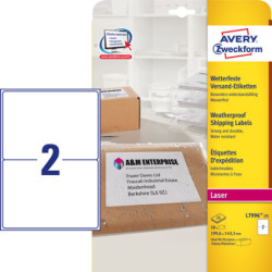 Avery L7996-25 Vejrbestandige Shipping etiketter 2 pr. ark 199