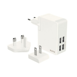 Oplader Traveller USB væg med 4 stik 24W