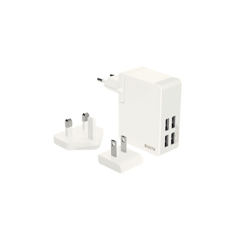 Oplader Traveller USB væg med 4 stik 24W