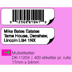 Brother DK-11204-DK11204 Multi etiketter 17x54mm 400stk.
