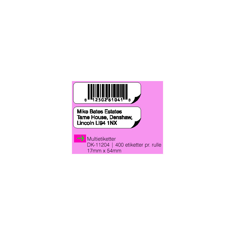 Brother DK-11204-DK11204 Multi etiketter 17x54mm 400stk.