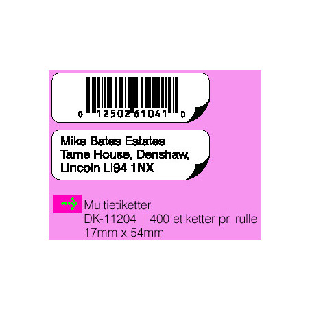 Brother DK-11204-DK11204 Multi etiketter 17x54mm 400stk.