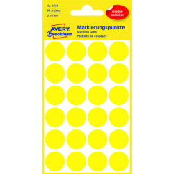 Avery 3598 Aftagelige runde gule farvekodingsdots
