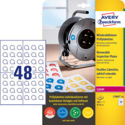Avery L7803-10 Aftagelige inspektionsdatoetiketter hvide