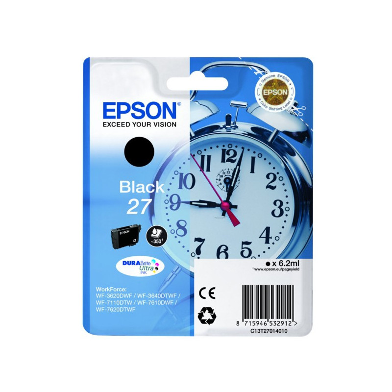 Blækpatron 27 BK - C13T27014012 sort