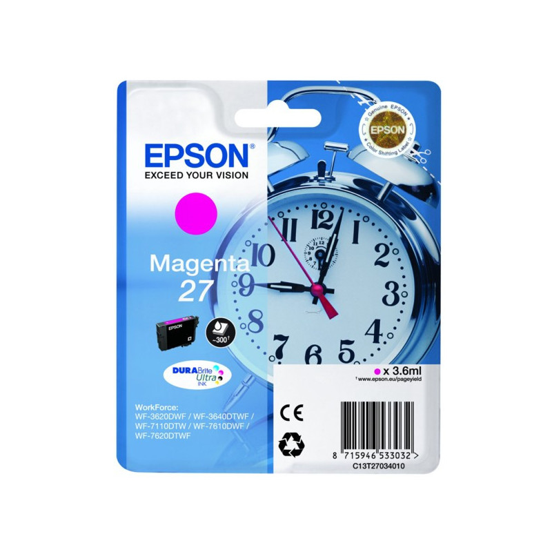 Blækpatron 27 M - C13T27034012 magenta