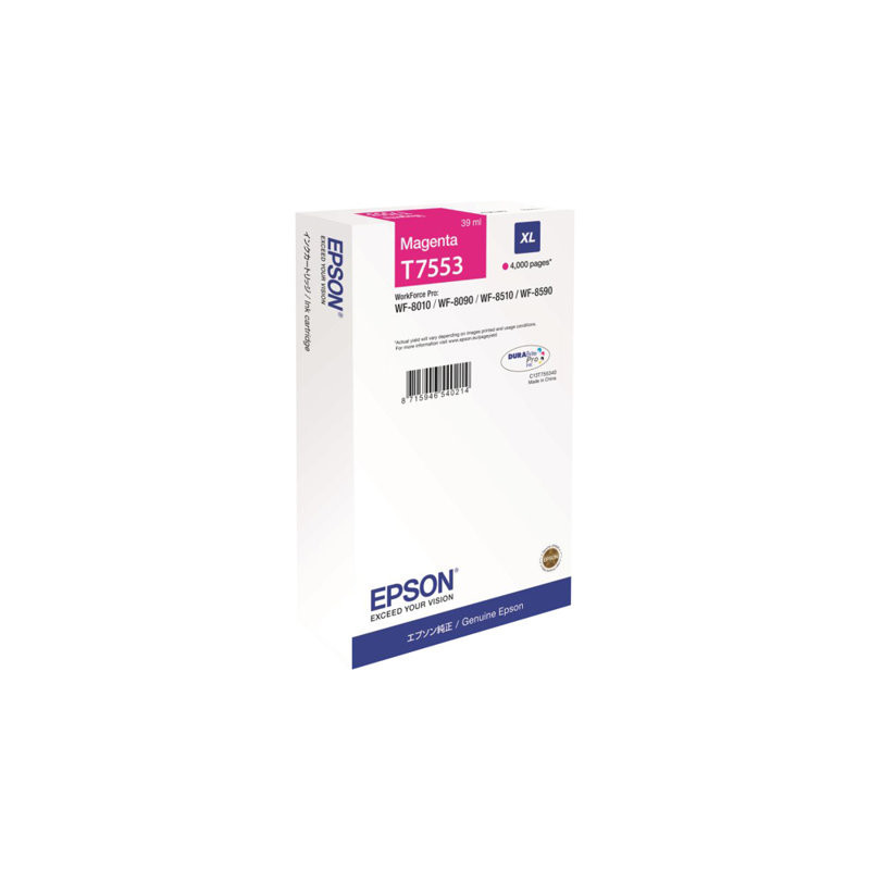 Blækpatron T7553 XL M - C13T755340 magenta