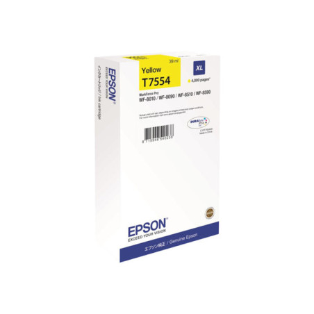 Blækpatron T7554 XL Y - C13T755440 gul