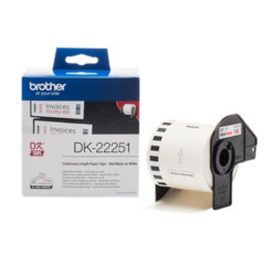 Brother DK-22251-DK22251 papirtape 62mm rød og sort skrift 15