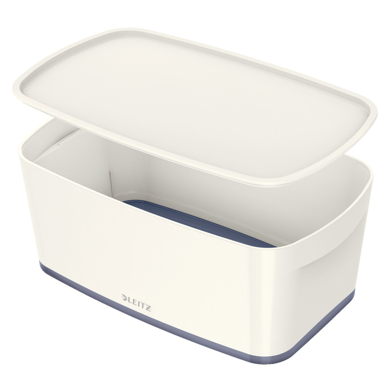 Opbevaringsboks MyBox Small m. låg hvid-grå Opbevaringsboks MyBox Small m. låg hvid-grå
