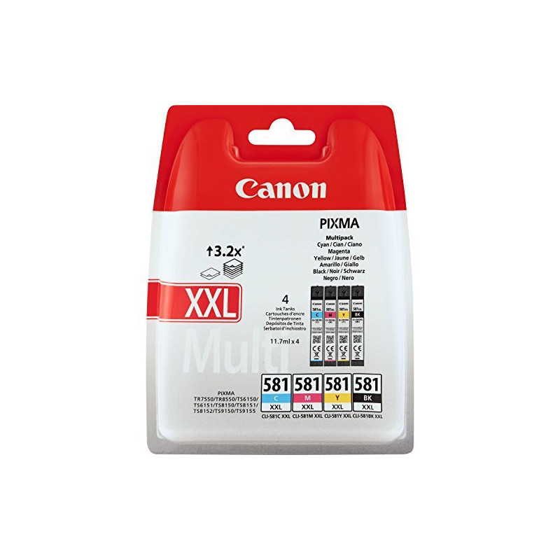Blækpatron CLI-581XXL C-M-Y-BK multipak 1998C005