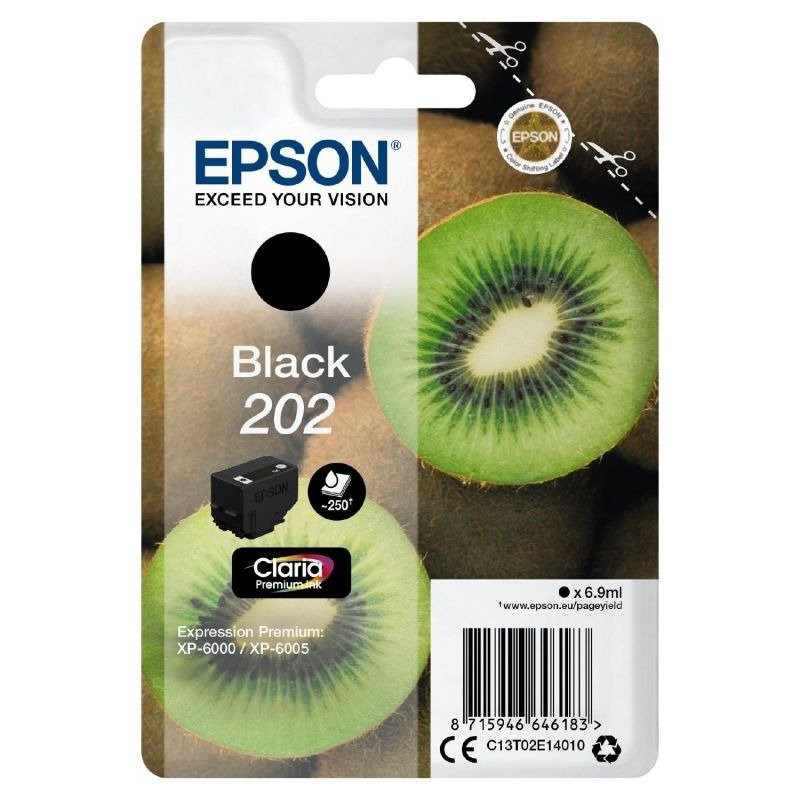 Blækpatron sort 202 Kiwi C13T02E14010