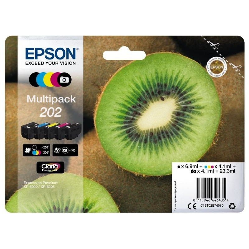 Blækpatron multipakke 5-farve 202 Kiwi C13T02E74010