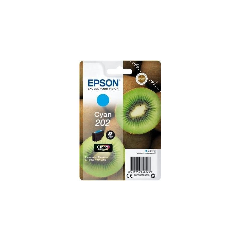 Blækpatron Cyan 202 Kiwi C13T02F24010