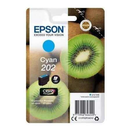 Blækpatron Cyan 202 Kiwi C13T02F24010