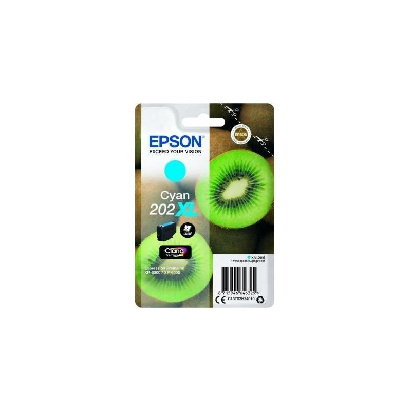 Blækpatron Cyan 202XL Kiwi C13T02H24010