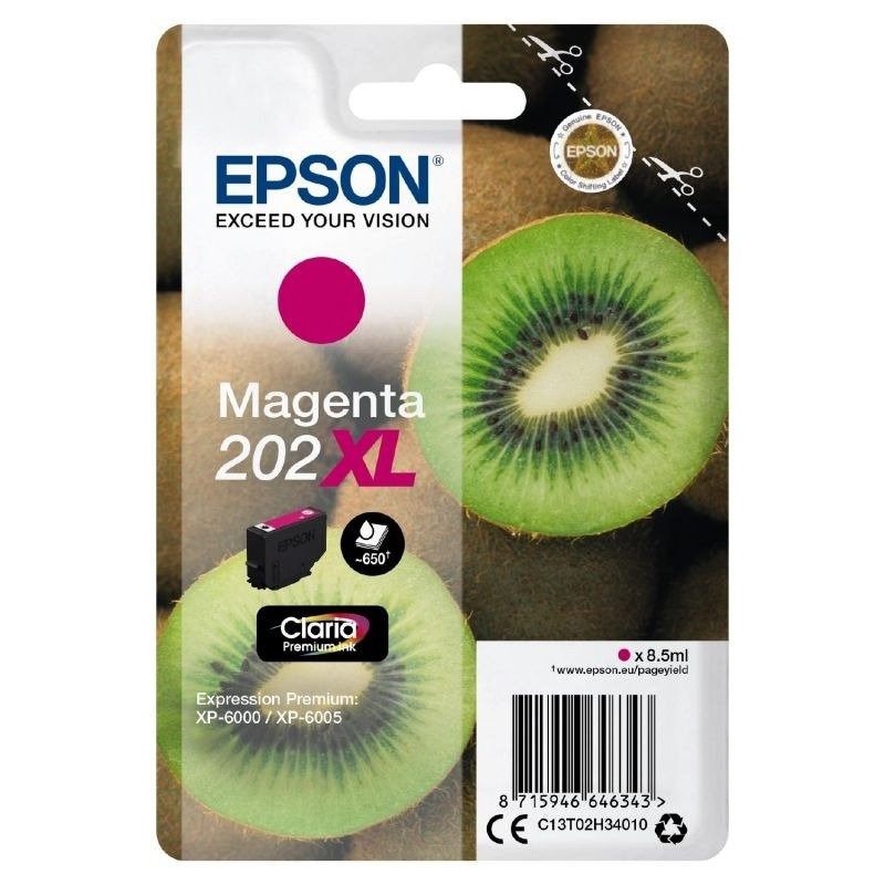 Blækpatron Magenta 202XL Kiwi C13T02H34010