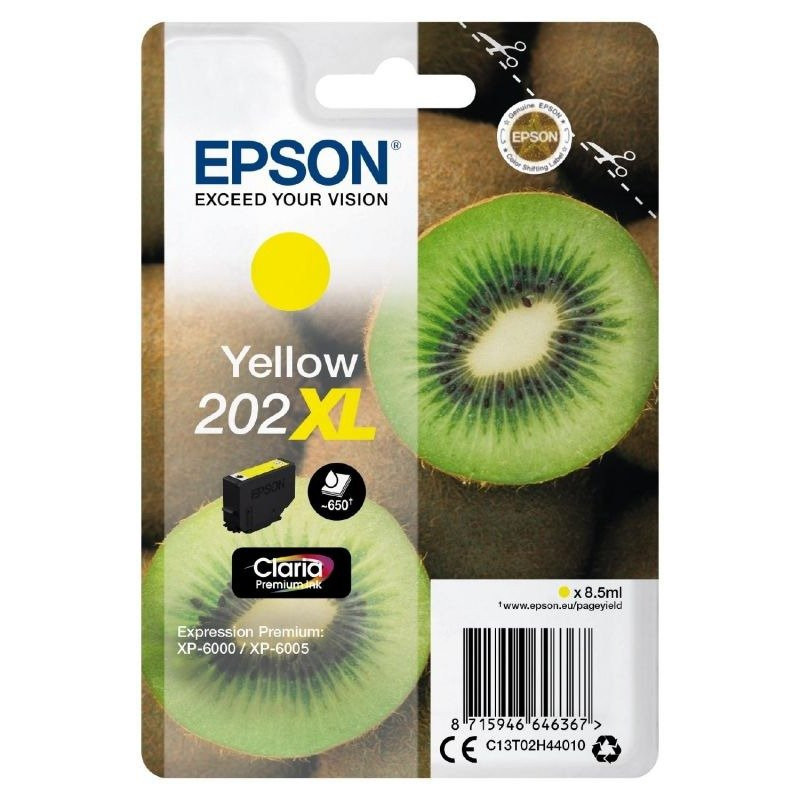 Blækpatron gul 202XL Kiwi C13T02H44010