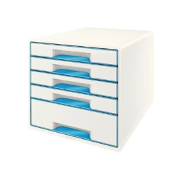 Desk Cube Leitz WOW 5-skuffer hvid-blå 52142036