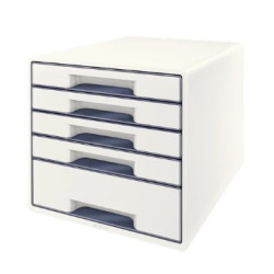 Desk Cube Leitz WOW 5-skuffer hvid-grå 52142001