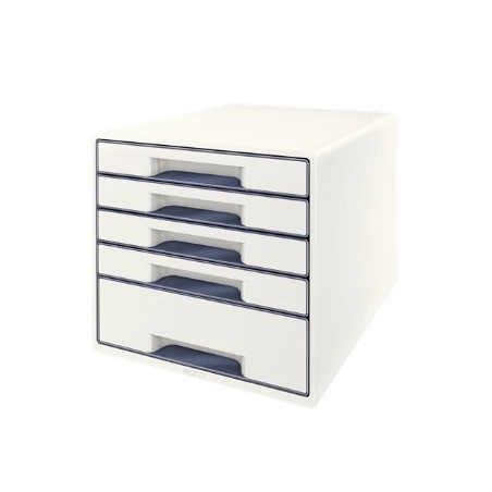 Desk Cube Leitz WOW 5-skuffer hvid-grå 52142001