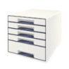 Desk Cube Leitz WOW 5-skuffer hvid-grå 52142001