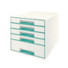 Desk Cube Leitz WOW 5-skuffer hvid-isblå 52142051