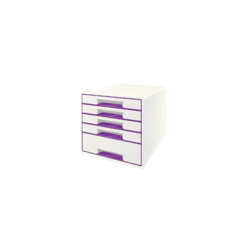 Desk Cube Leitz WOW 5-skuffer hvid-lilla 52142062