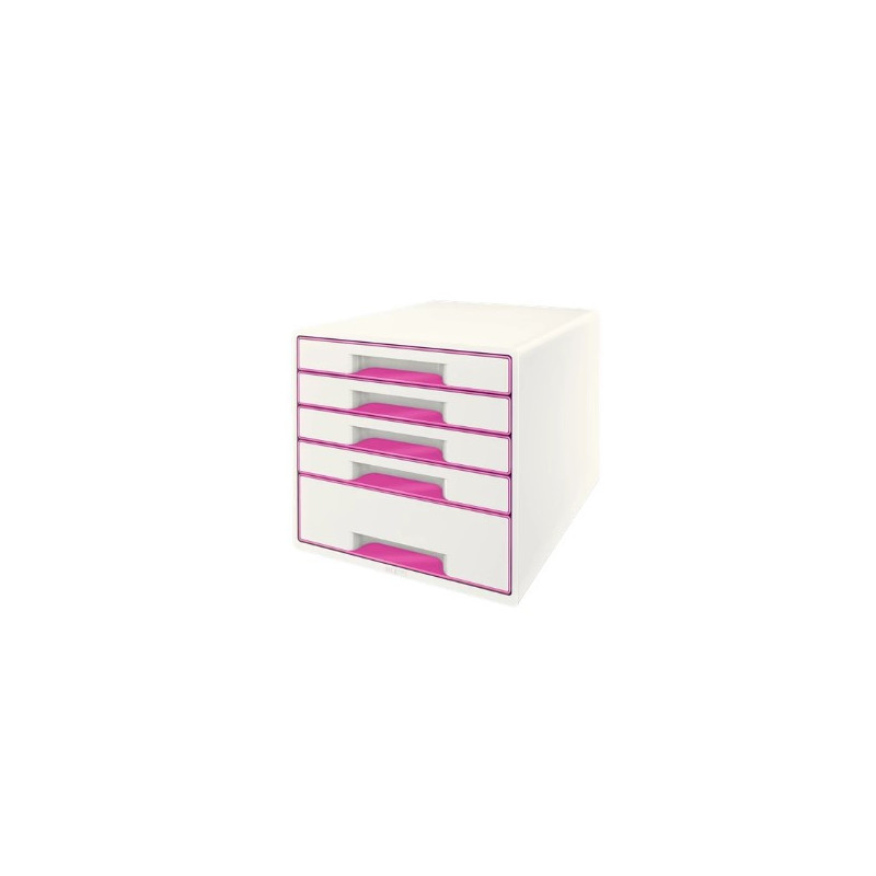 Desk Cube Leitz WOW 5-skuffer hvid-pink 52142023