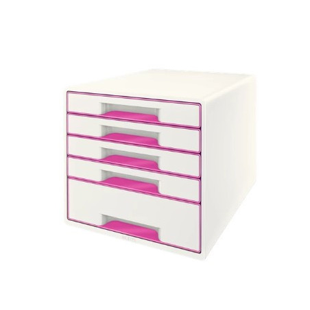 Desk Cube Leitz WOW 5-skuffer hvid-pink 52142023
