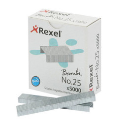 Hæfteklamme Rexel Bambi No.25 æske m. 5000stk. 5025