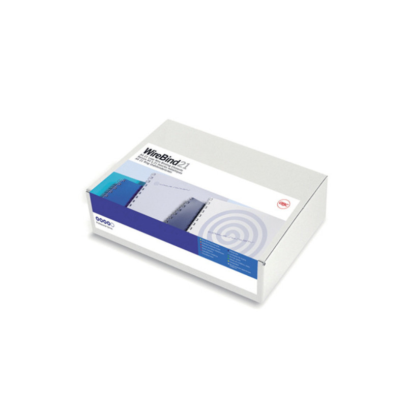 Multibindwire ryg GBC A4 21 ringe 12mm Sølv 100stk. IB161230