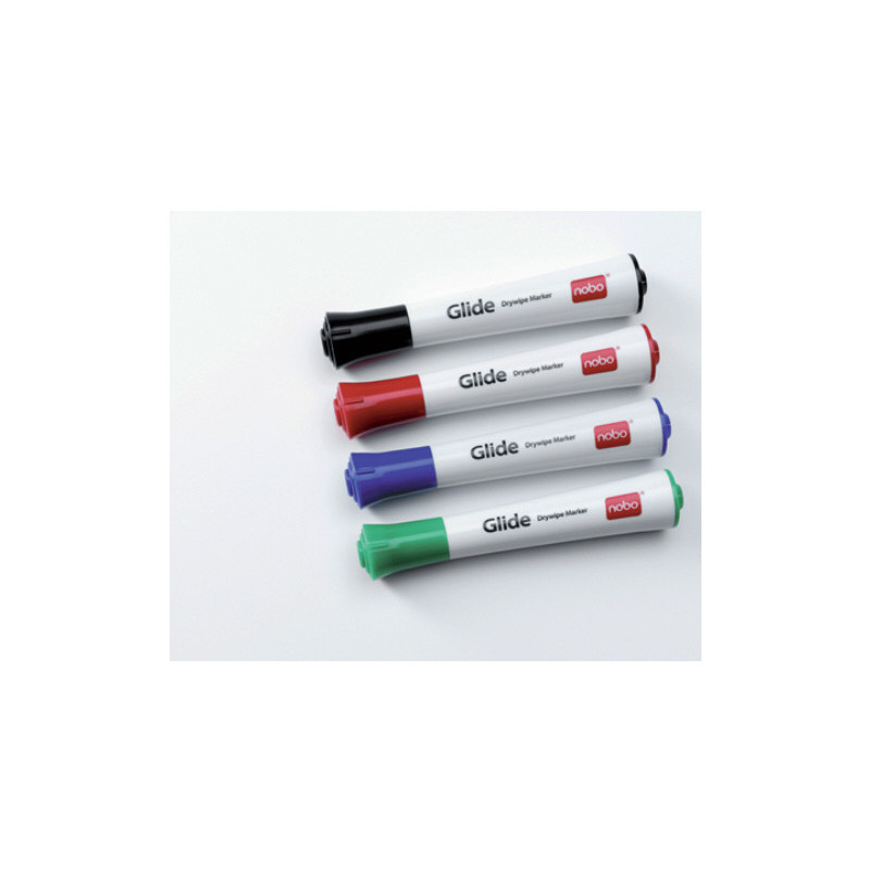 Whiteboardmarker Glide Nobo 4 farver 1902096 (Udsalg begrænset antal)
