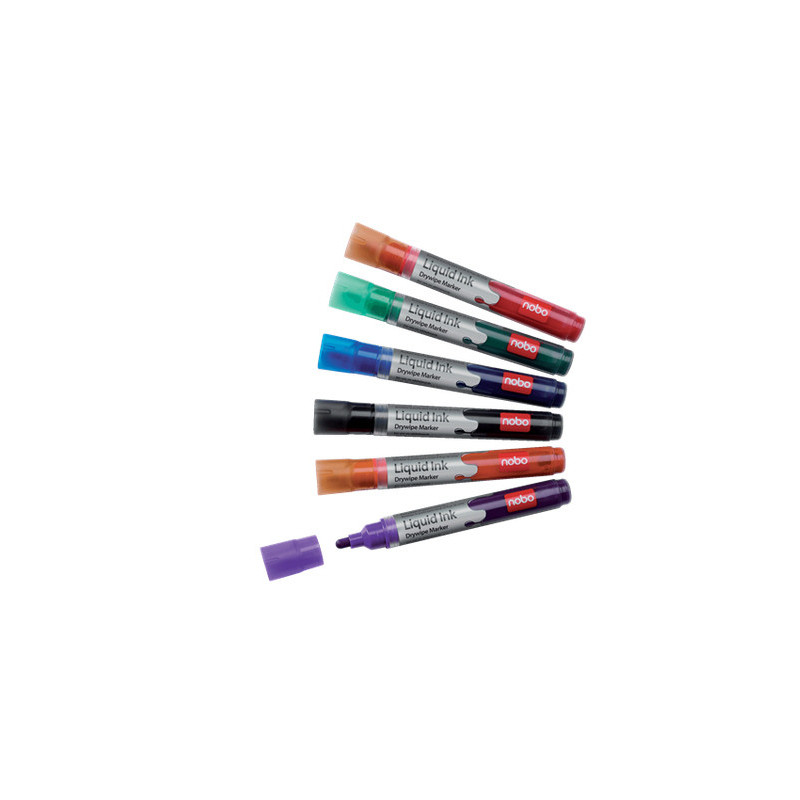 Whiteboardmarker Liquid Ink Nobo 6 markers 1901419