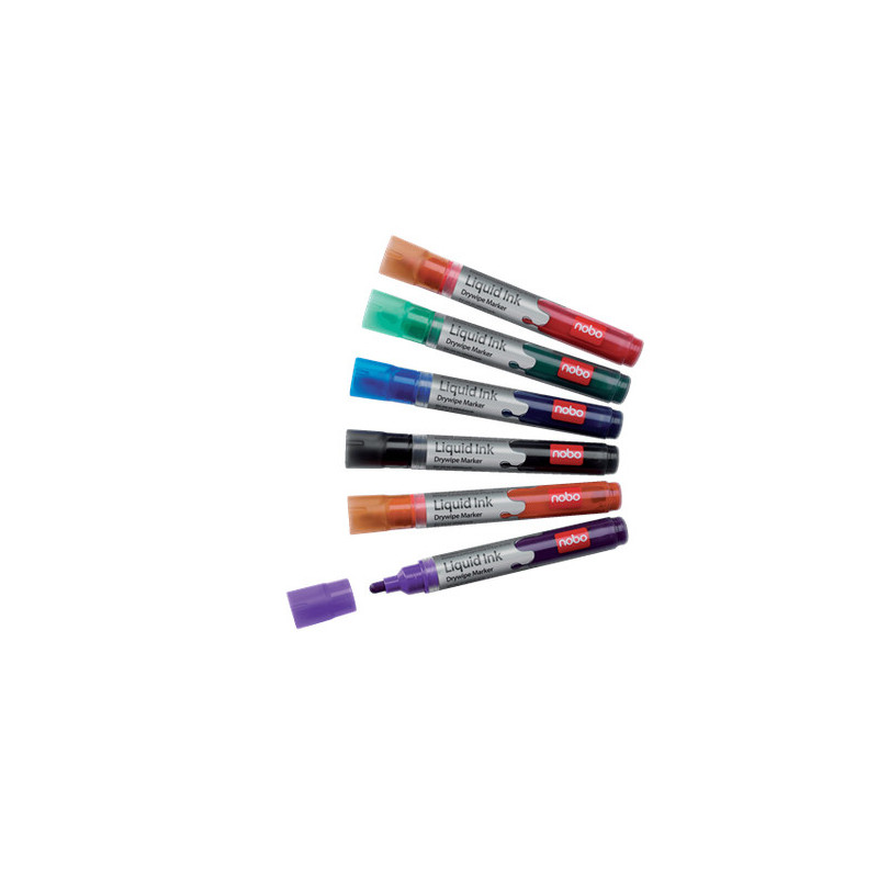 Whiteboardmarker Liquid Ink Nobo 6 farver 1901077