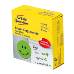 Avery 3858 Glad smiley grøn