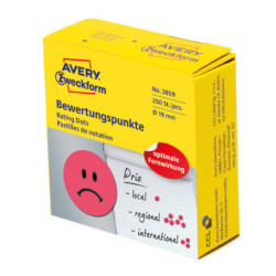Avery 3859 Sur smiley rød